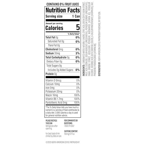 Starbucks Iced Energy Drink, Tropical Peach, Zero Sugar, Plant Based Caffeine, 12 Fl Oz Cans (Pack of 12)