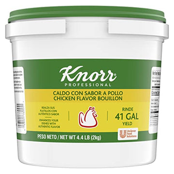 Knorr Professional Caldo De Pollo, Chicken Bouillon With Chicken Flavor Granulated Base, Bouillon As A Base, Marinade, Flavor Enhancer, Shelf Stable Convenience, 0G Trans Fat, 4.4 Lbs, Pack Of 4