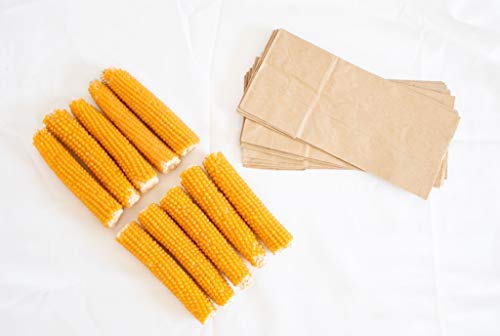 Microwave Popcorn On The Cob (10 Count), Poppin' Cobs Popcorn, 10 Individually Wrapped Popcorn Cobs W/Bags, Gluten Free And Non-