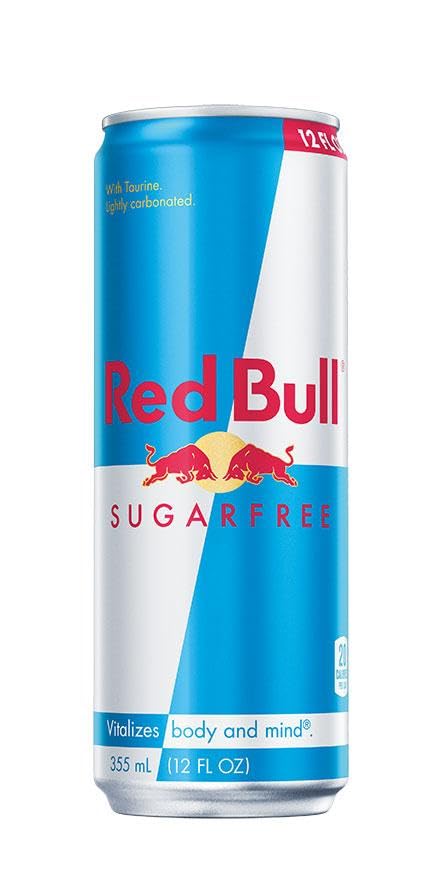 Red Bull Energy Drink Sugar Free   Sugarfree  12 Fl Oz (Pack of 4)
