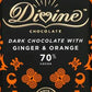 Divine Chocolate Chocolate Bar Dark Ginger Orange, 3 Oz