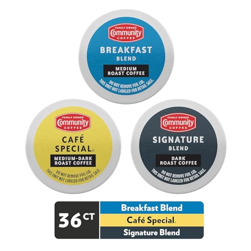 Community Coffee Variety Pack Coffee Pods, Medium Dark Roast, 36 Count, Compatible with Keurig 2.0, 13.8 Ounce
