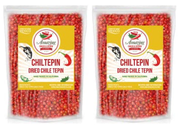 Dried Chiltepin Peppers (Chile Tepin) - 1Oz Bag - Great For Use With Seafood, Sauces, Stews, Salsa, Meats. Very Hot With A Smoky