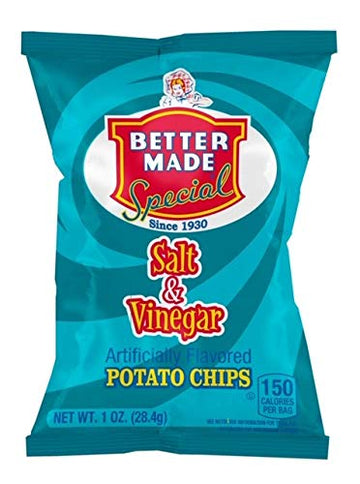 Better Made Special Potato Chips (Salt & Vinegar) - 50 Pack - 50 X 1 Oz. Bags - Crunchy, Individual Snacks Made From Fresh Potat