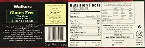 Walkers Shortbread Gluten-Free Ginger And Lemon Shortbread, 4.9 Ounce