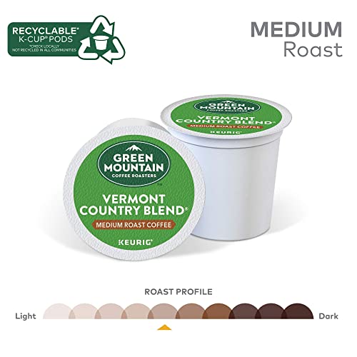 Green Mountain Coffee Roasters Vermont Country Blend Keurig Single-Serve K-Cup Pods, Medium Roast Coffee, 72 Count (6 Packs of 1