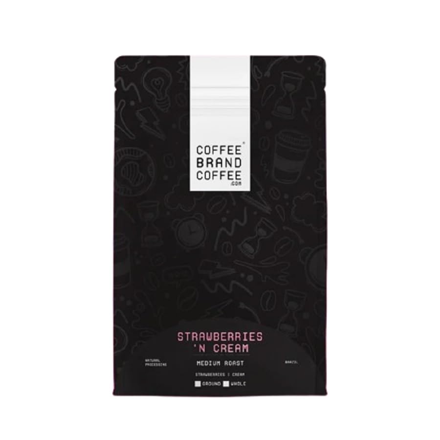 Strawberries 'n Cream Ground Flavored Coffee Brand Coffee | Sweet, Smooth, And Velvety Texture for A Deliciously Unique Coffee E