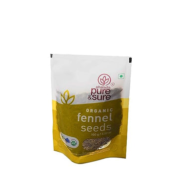 Pure & Sure Organic Fennel (Sauf) Seeds 100Gm | 100% Natural Saunf | Traditional Mouth Freshener | Rich With Omega 3, Non-Gmo |