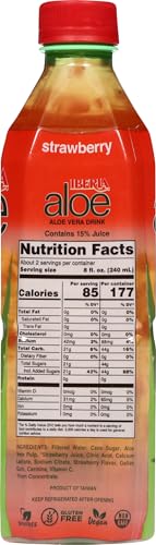 Iberia Aloe Vera Juice Drink, Strawberry,16.9 Fl Oz (Pack of 8)