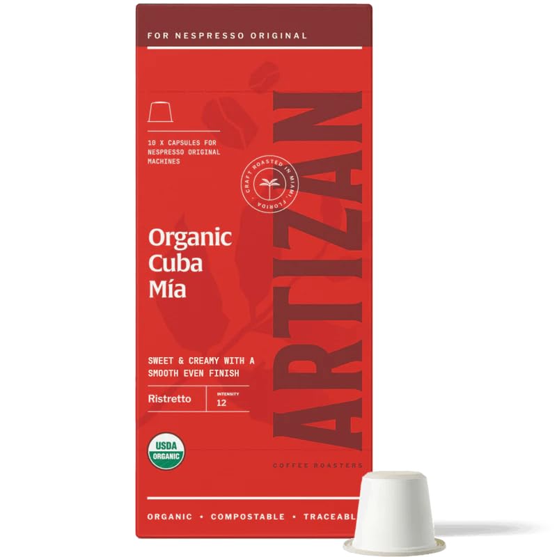 Artizan Coffee Usda Organic Espresso Coffee Units For Nespresso Oriflavor Blendal | Cuba Mia | 20 Compatible Compostable Pods