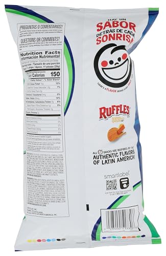 Ruffles Potato Chips, Queso, Cheddar Cheese, 8 Ounce