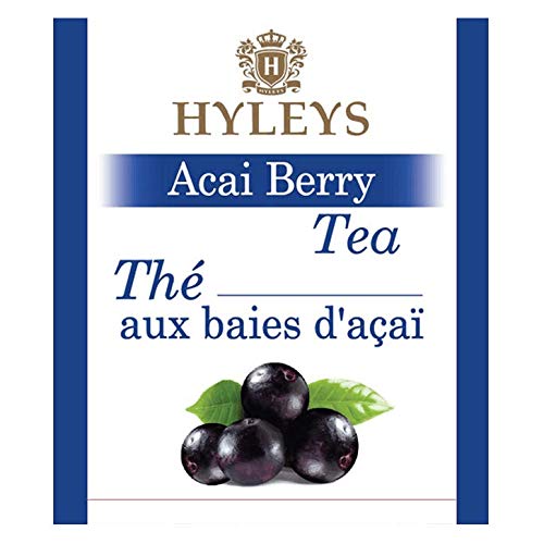12 Pack Of Hyleys Natural Acai Berry With Green Tea - 25 Tea Bags - (100% Natural, Sugar Free, Gluten Free And Non-GMO)