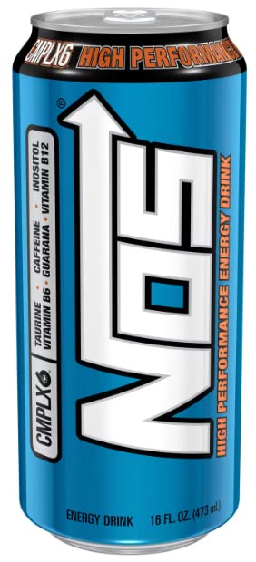 NOS High Performance Energy Drink, 16 Fl Oz Cans, Pack of 24