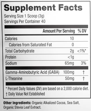 Mindful Nutrition Hot Chocolate Mix - Sugar Free, 40 Servings - Nighttime Relaxation Drink
