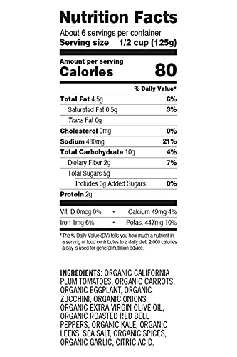 Sonoma Gourmet Roasted Veggies Pasta Sauce | Usda Organic, Non-Gmo, Gluten-Free And No Sugar Added | Made With Fresh Ingredients