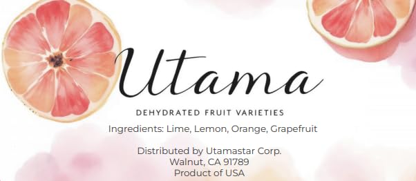 Utama Dehydrated Citrus Mix - 50+ Pieces Dried Lemon, Lime, Orange, G fruit - Small Citrus Potpourri for Garnishing