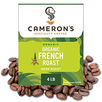 Camerons Coffee Organic French Roast Whole Bean Coffee, Dark Roast, 100% Arabica, Bulk, 4-Pound Bag, (Pack of 1)