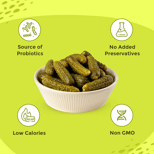 Neo Spicy Gherkins 350G I 100% Vegan, No Gmo I Low Fat Sweet And Crunchy Pickles, Ready To Eat I Enjoy As Salads (Pack Of 1)