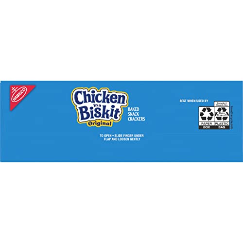 Chicken in a Biskit Original Baked Snack Crackers, Lunch Snacks, Family Size, 12 oz