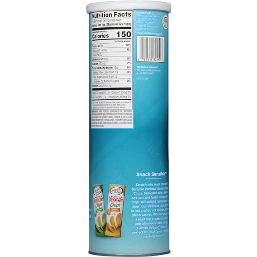 Sensible Portions Stacked Garden Veggie Chips, Sea Salt & Vinegar, 5 Oz (Pack Of 12)