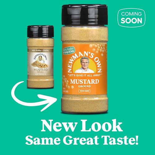 Newman'S Own Ground Mustard, Perfect For Dips, Dressings, And Sauces, Non-Gmo, Kosher, 1.98 Oz. Bottle