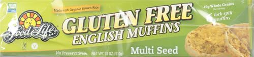 Food for Life Organic Gluten Free English Muffins, Multi Seed, 18 oz