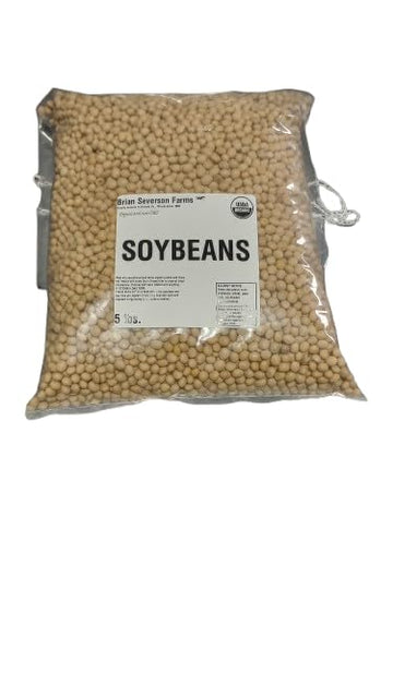 Organic Soybeans- nonGMO, 5 lbs., Farmer Direct, Identity Preseved, Dry Soybeans for Tofu and Soymilk.
