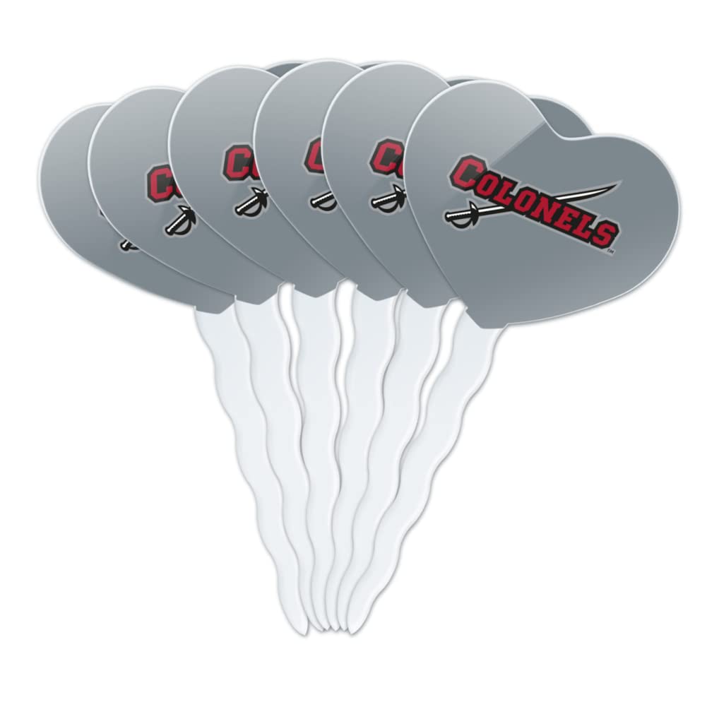 GRAPHICS & MORE Cupcake Picks Set of 6, Acrylic, Heart Design, Nicholls State University, One Size