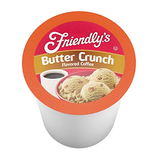 Friendlys Flavored Ice Cream Coffee Pods, Butter Crunch, 40 Count, Compatible with Keurig K Cup malt-inspired