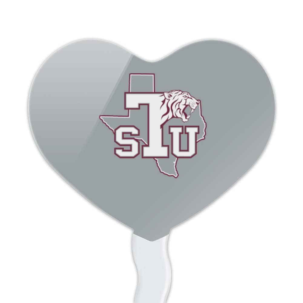 GRAPHICS & MORE Cupcake Picks Set of 6, Acrylic, Texas Southern University, Heart Love Design, One Size