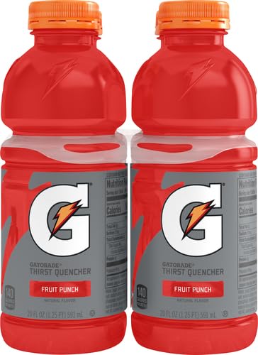 Gatorade Thirst Quencher Sports Drink, Fruit Punch, 20oz Bottles, 4 Pack, Electrolytes for Rehydration