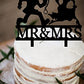 Mr And Mrs Cake Topper, Funny Wedding Cake Topper - The Groom Is Chasing His Lovely Runaway Bride With Handcuffs, Funny Bride An