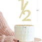 LOVENJOY 6 Months Cake Topper, Gold Glitter, Cardstock, Model ZC-HB-1/2G, Baby Birthday Decoration