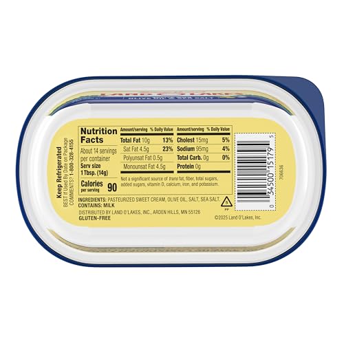 Land O Lakes Butter with Olive Oil & Sea Salt, Spreadable, 7 oz tub