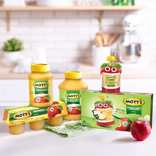 Mott s Strawberry Applesauce, 4 Oz Cups, 72 Count (12 Packs Of 6), No Artificial Flavors, Good Source Of Vitamin C, Nutritious