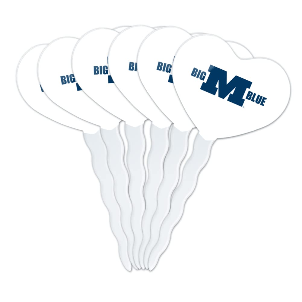 GRAPHICS & MORE Cupcake Picks Set of 6, Acrylic, Heart Design, Millikin University, One Size, Model CUPCAKE.HEART.CLCMLK.Z008822