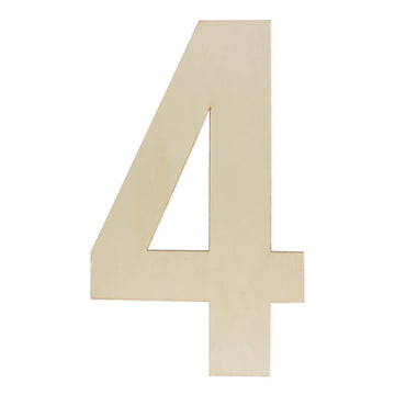 Wooden Numbers 12 Inch, Large Wooden Number 4 Shapes Cutouts Big Blank Unfinished Wood Numbers For Diy Craft Wall Decor Painting