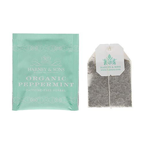 Harney & Sons Organic Peppermint Tea Bags, Green, 50 Count (1.76oz/50g), Model 16119