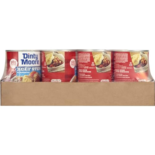 DINTY MOORE Beef Stew, 15 oz (16 Pack), Fully Cooked & Ready-To-Eat with Fresh Potatoes & Carrots, Gluten-Free, 10g Protein, No