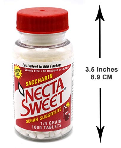 Necta Sweet Saccharin compact pieces, 1/4 Grain, 1000 compact pieces, Pack of 3, Model HU-XI-144