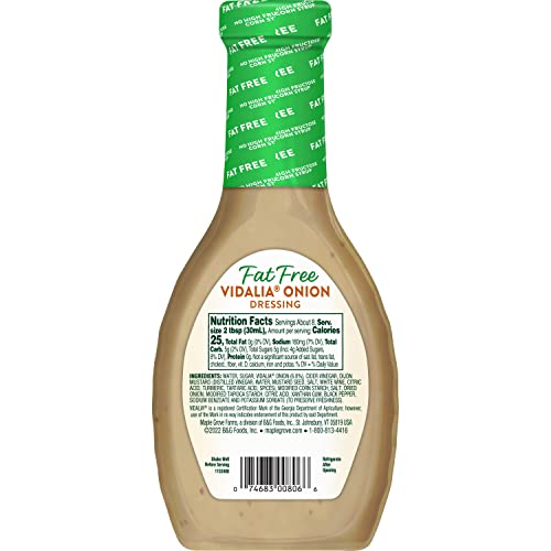 Maple Grove Farms Fat Free Salad Dressing, Vidalia Onion, 8 Ounce (Pack Of 12)