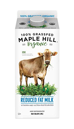 Maple Hill Creamery 100% Grass-Fed Organic 2% Milk - Ultra Pasteurized USDA Organic Reduced Fat Milk - 64 fl oz