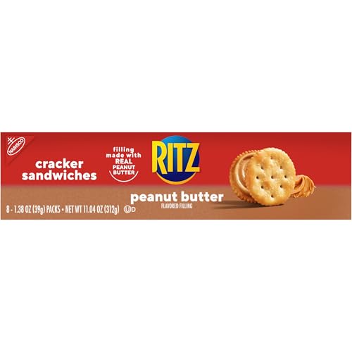RITZ Peanut Butter Sandwich Crackers, 48 Snack Packs (6 Boxes, 6 Crackers Per Pack)