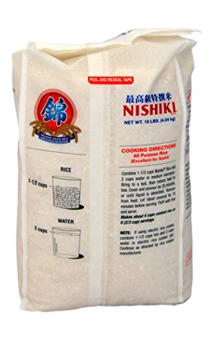 Nishiki Premium Sushi Rice, White, 10 Pound (Pack Of 1) - Package May Vary