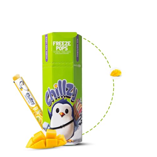 Chillzy Freeze Pops - 12 All Natural Ice Pops - Single Flavor - Teeth Friendly - 70Ml Each - 1 Pack (Mango Tango)