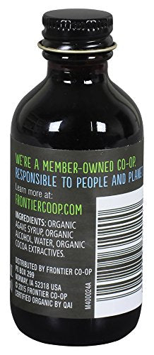 Frontier Co-Op Organic Chocolate Extract, 2 Ounce Glass Jar, Warm Flavor For Desserts, Cheesecake, Coffee And Smoothies