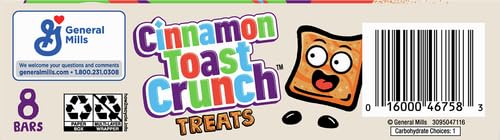 Cinnamon Toast Crunch Breakfast Cereal Treat Bars, Snack Bars, 8 ct (Pack of 5)