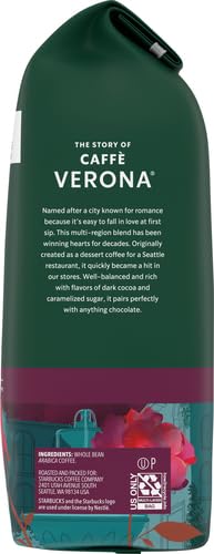 Starbucks Whole Bean Dark Roast Coffee, Caffè Verona, 100% Arabica, 12 oz Bag