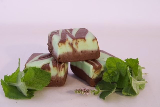 Betsys Fancy Fudge CHOCOLATE MINT FUDGE, 1 LB in 4 Wrapped Pieces, Gourmet Gluten Free Candy, Great All Occasion Gift