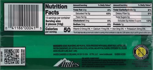 Charms Andes Creme De Menthe Thin Mints - Chocolate Mint Candies, 4.67 Oz, Green/Dark Brown, Model 404434